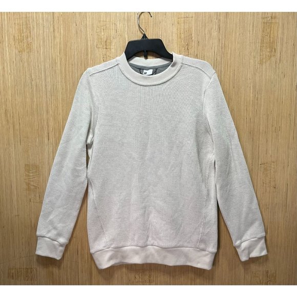 All In Motion - Men's Fleece Lined Long Sleeve Pullover Sweater - White - Small - Picture 1 of 16